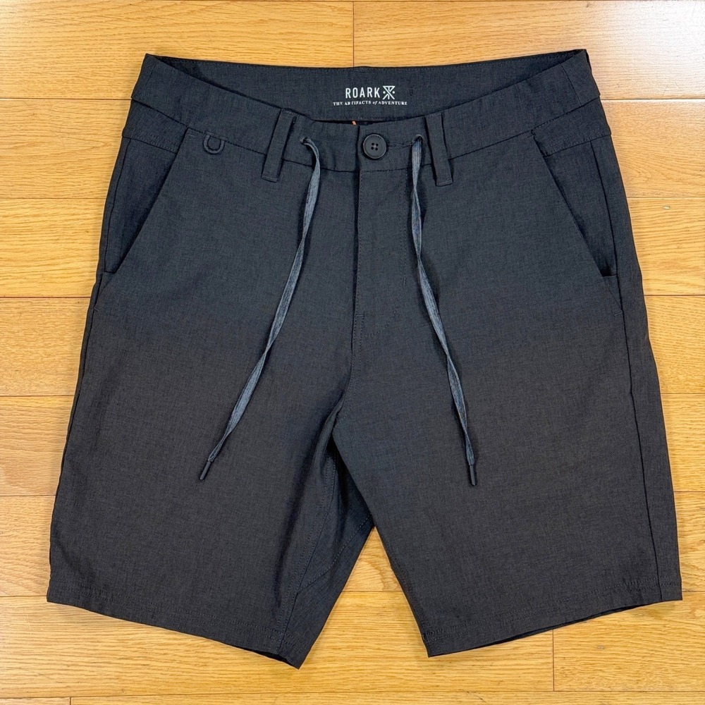 Roark Layover‎ 28 Shorts Charcoal Grey Hybrid Travel Hiking Stretch Drawstring